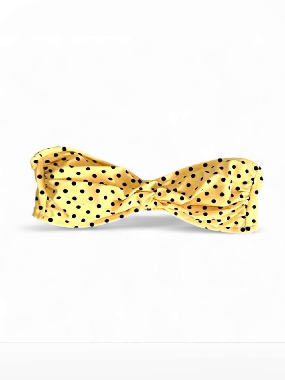 Mossimo Supply Co. Yellow Polka Dot Bandeau Bikini Top Sz S